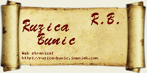 Ružica Bunić vizit kartica